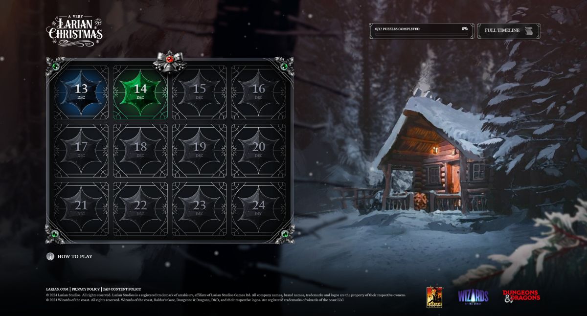 Jeux gratuits calendrier de l'avent Baldur's Gate 3